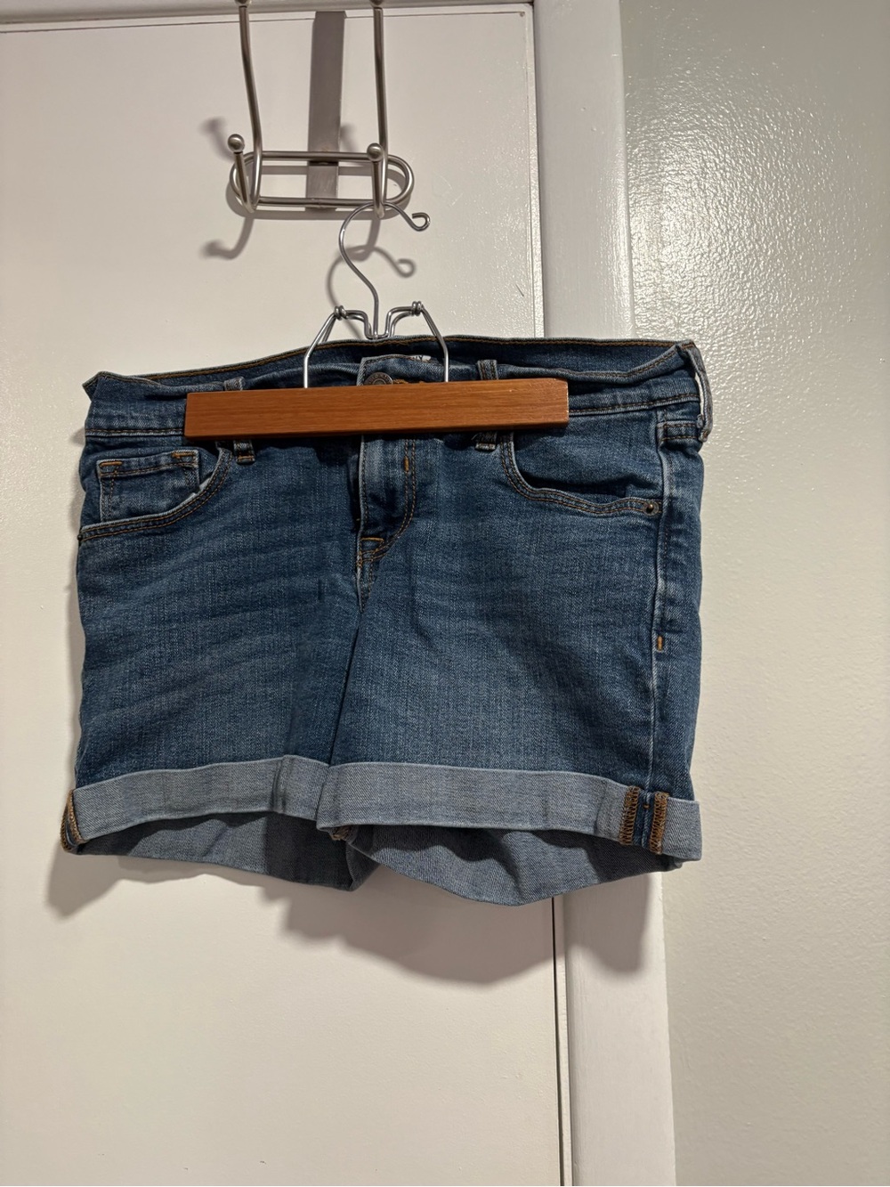 Old Navy Dark Blue Rolled Hem Denim Shorts